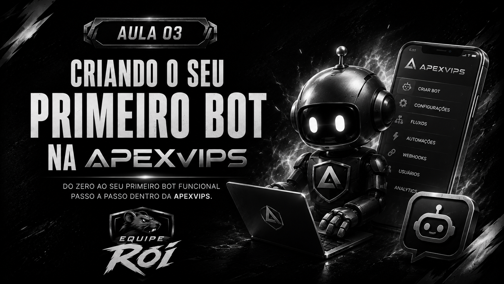 Capa da aula Criando seu primeiro bot na ApexVips